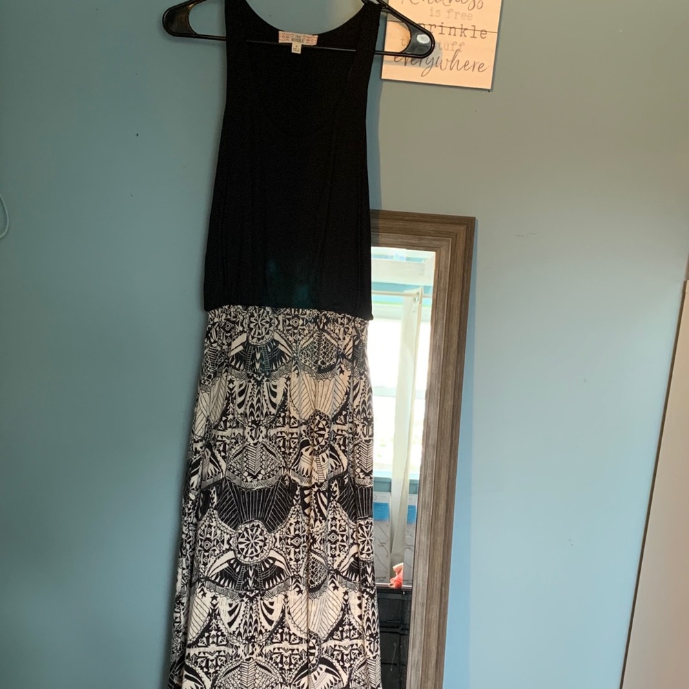 Black and white maxi dress